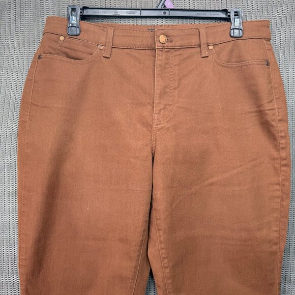 Talbots Womens Size 14P Brown Curvy Slim Ankle Mid Rise Capri Jean - Picture 10 of 10